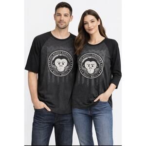 Red Monkey Downtown Walla Walla Graphic T Shirt Mens XL Black Raglan